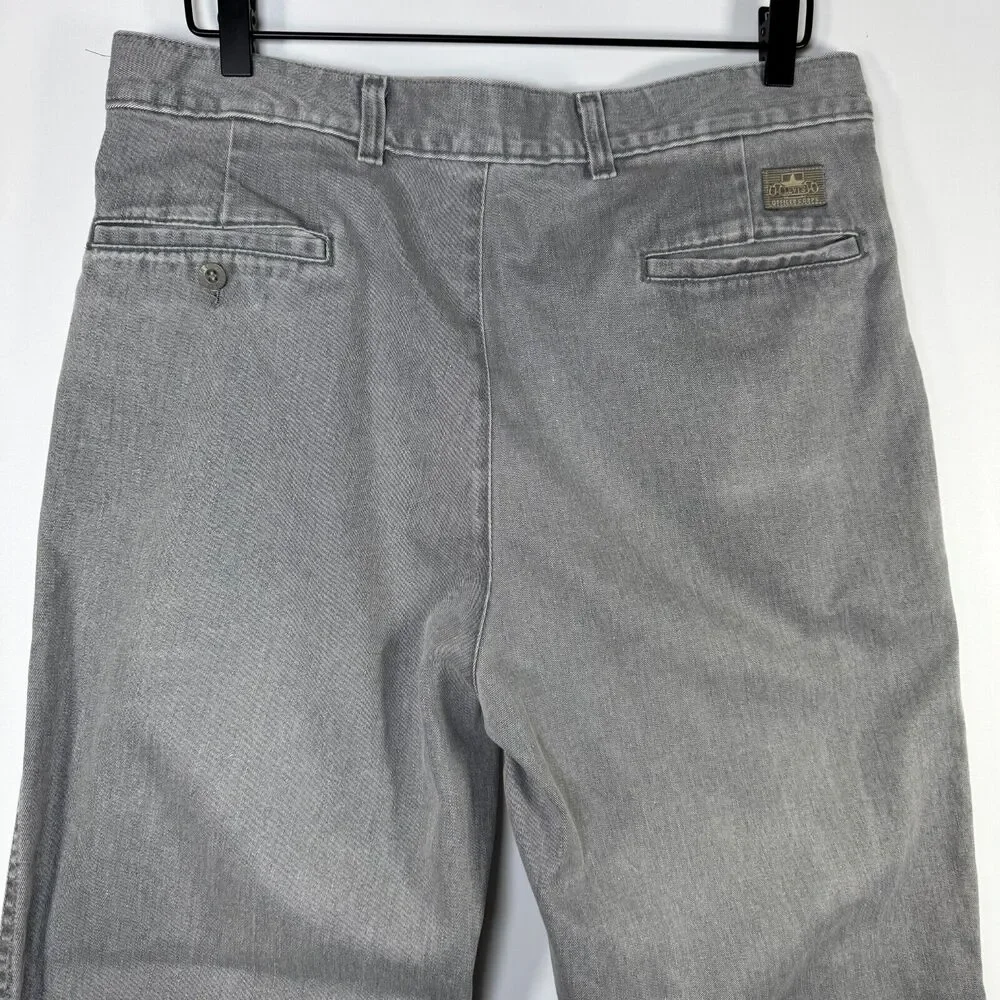 Vintage Levi's Officer Corps Pleated Trouser Men W34 Gray Workwear Jeans 80s 90s